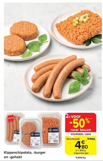 Kippenchipolata, -burger en -gehakt
