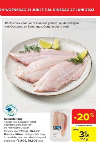 Carrefour Gekuiste tong aanbieding