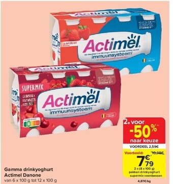 Carrefour Gamma drinkyoghurt actimel danone aanbieding