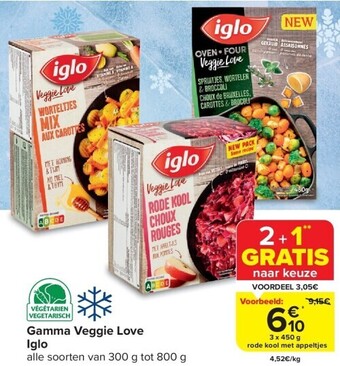 Carrefour Gamma veggie love iglo aanbieding
