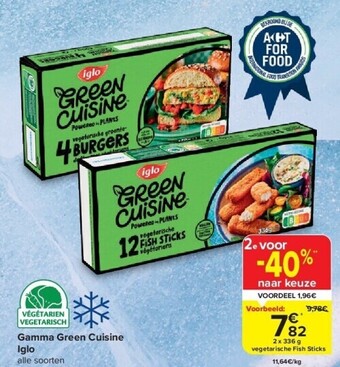 Carrefour Gamma green cuisine iglo aanbieding