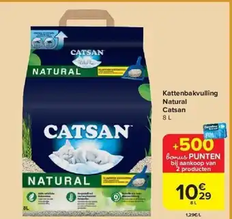 Carrefour Kattenbakvulling natural catsan 8 l aanbieding