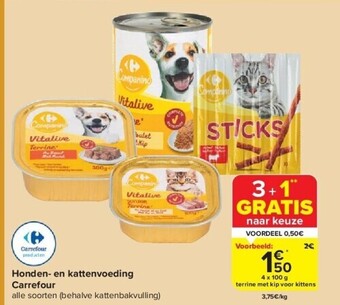 Carrefour Honden- en kattenvoeding carrefour aanbieding