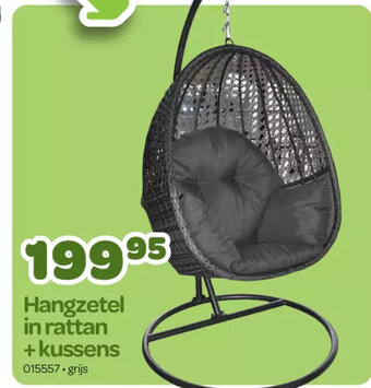 Hangzetel in rattan +kussens