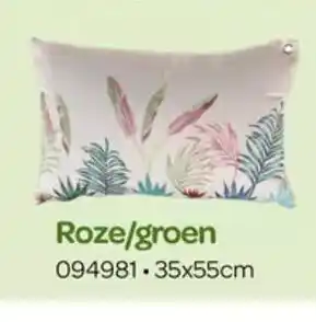 Happyland Outdoor kussens Roze/groen 094981 35x55cm aanbieding