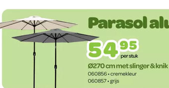 Happyland Parasol alu 270cm met slinger & knik aanbieding