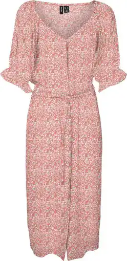 Bol.com Vero moda vmrani 2/4 calf shirt dress wvn lcs dames jurk - maat m aanbieding