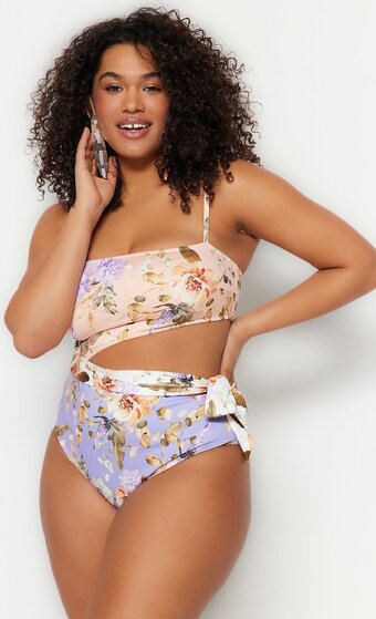 Bol.com Trendyol vrouwen badpak met grote maten aanbieding