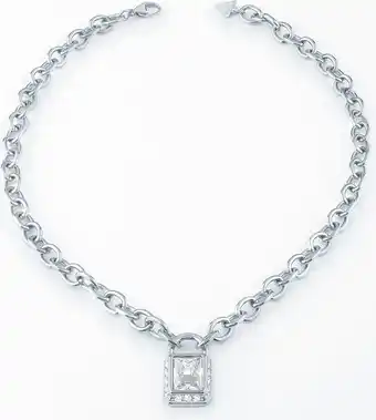 Bol.com Guess shiny padlock dames ketting staal - zilverkleurig aanbieding