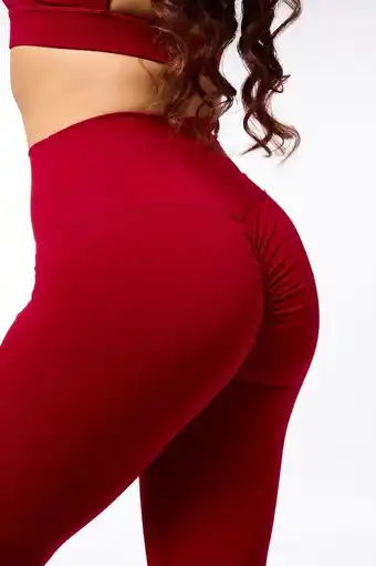High waist scrunch sportlegging met push up effect – cherry red – maat xs