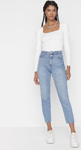 Bol.com Trendyol vrouwen hoge taille mama jeans aanbieding