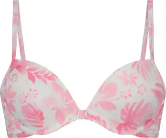 Bol.com Hunkemöller dames badmode voorgevormde push-up beugel bikinitop tropical - zwart - maat d80 aanbieding