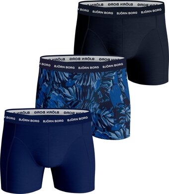 Bol.com Björn borg boxershort cotton stretch - onderbroeken - boxer - 3 stuks - heren - maat m - blauw aanbieding