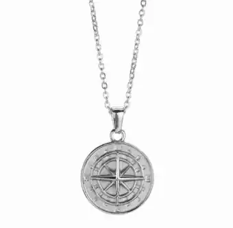 Bol.com Kompas medaillon | ketting met hanger | zeevaarder | zilver kleurig | ketting heren | ketting mannen | cadeau voor man | mann aanbieding