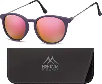 Bol.com Montana ms33c - zonnebril - ronde retro style - paars - lensbreedte 50 mm aanbieding