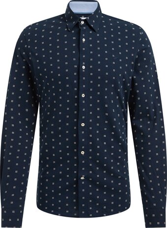 Bol.com We fashion heren slim fit overhemd met dessin aanbieding