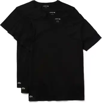Bol.com Lacoste heren 3-pack t-shirt - zwart - maat xs aanbieding