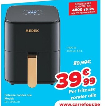 Carrefour Friteuse zonder olie medek aanbieding