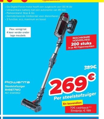 Carrefour Steelstofzuiger rh9877wo aanbieding