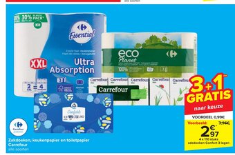 Carrefour Zakdoeken, keukenpapier en toiletpapier carrefour aanbieding