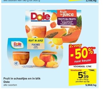 Carrefour Fruit in schaaltjes en in blik dole aanbieding