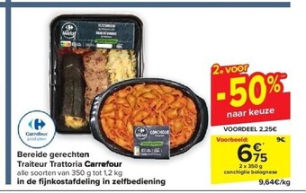 Carrefour Bereide gerechten Traiteur Trattoria Carrefour aanbieding