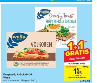 Carrefour Knapperig knäckebröd wasa aanbieding