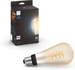 Bol.com Philips hue filament lichtbron e27 - edisonlamp klein (st64) - warm tot koelwit licht - 1-pack - bluetooth aanbieding