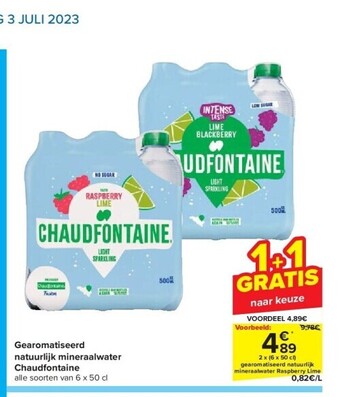 Carrefour Gearomatiseerd natuurlijk mineraalwater chaudfontaine aanbieding