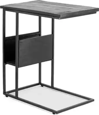 Bol.com Bijzettafel industriële stijl - klein tafeltje - laptoptafel - vintage zwart aanbieding