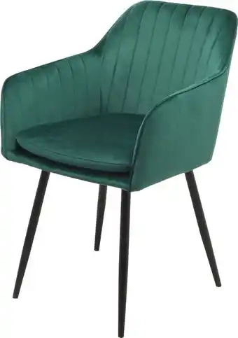 Bol.com Velvet eetkamerstoel met armleuning barcelona (groen) - eetkamerstoel - stoel met armleuningen - velvet stoel - eetkamerstoel aanbieding