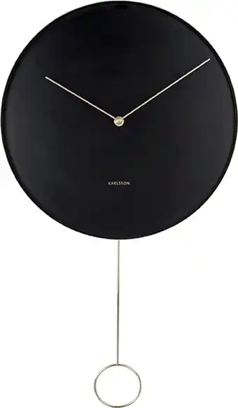 Bol.com Wandklok pendulum - zwart - metaal aanbieding