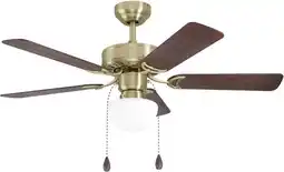 Bol.com Eglo cadiz plafondlamp met ventilator - 106,6cm - ac longer life - koper aanbieding