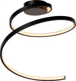 Bol.com Lucide maxence plafonnière - ø 46 cm - led dimb. - 1x24w 3000k - 3 stepdim - zwart aanbieding