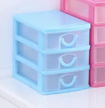 Bol.com Ladenkast - organizer - opbergdoos - opslag - make up - kantoor - lades - 3 lagen - blauw aanbieding