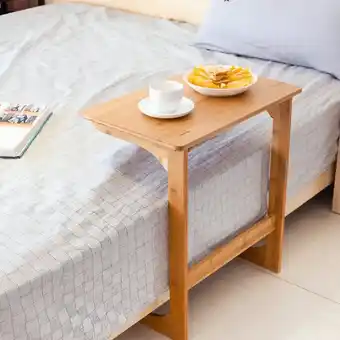 Bol.com Happyment bijzettafel deluxe - laptoptafel - bamboe - ontbijt - bedtafel - vierkant/rechthoek aanbieding