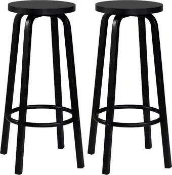 Bol.com Happyment barkruk deluxe - set van 2 - barkrukken zonder rugleuning - zwart - 30x30x72cm - black friday - kerstcadeau aanbieding