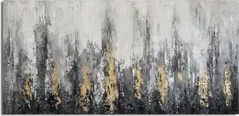 Bol.com Schilderij abstract 160 x 80 - artello - handgeschilderd schilderij met signatuur - schilderijen woonkamer - wanddecoratie - aanbieding