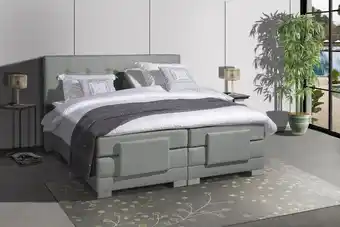 Anno 1588 - elektrische boxspring luxa - pocketvering - luxe topper - grijs - boxspring 160x200 - inclusief montage
