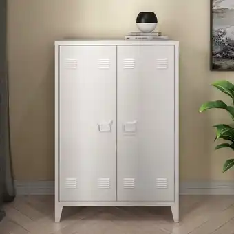 Bol.com Kantoorkast oripää metaal 110x75x33 cm wit aanbieding