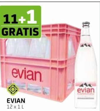 BelBev EVIAN 12x1L aanbieding