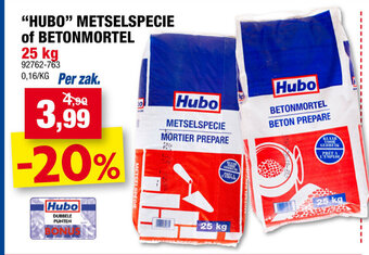 Hubo "HUBO" METSELSPECIE of BETONMORTEL, 25 kg aanbieding