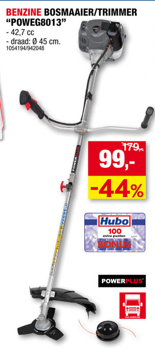 Hubo BENZINE BOSMAAIER/TRIMMER "POWEG8013" aanbieding