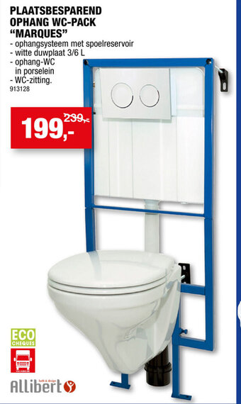 Hubo PLAATSBESPAREND OPHANG WC-PACK "MARQUES" aanbieding