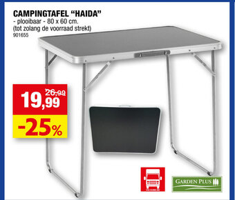 Hubo CAMPINGTAFEL "HAIDA" - plooibaar - 80 x 60 cm. aanbieding