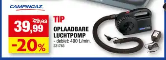 Hubo OPLAADBARE LUCHTPOMP - debiet: 490 L/min. aanbieding