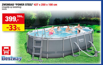 Hubo " ZWEMBAD "POWER STEEL" 427 x 250 x 100 cm aanbieding