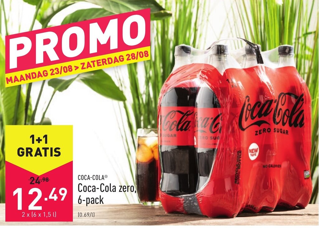 Cocacola zero, 6pack promotie bij ALDI