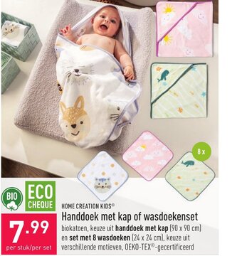 Handdoek met kap of wasdoekenset