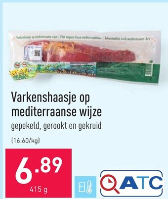 ALDI Varkenshaasje op mediterraanse wijze 415g aanbieding